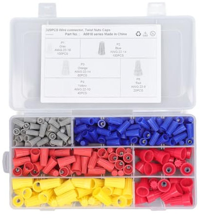 NDNCZDHC 320PCS Kit connettori per cavi Cappucci colorati per cavi elettrici Inserto isolante Connettori per cavi elettrici twist per una connessione rapida