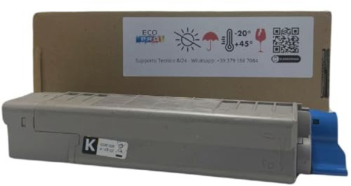ECOPRO - Wiederaufbereiteter Toner für OKI C610 C610N C610dn 610 - Schwarz - 8.000 Seiten A4 - COD 44315308