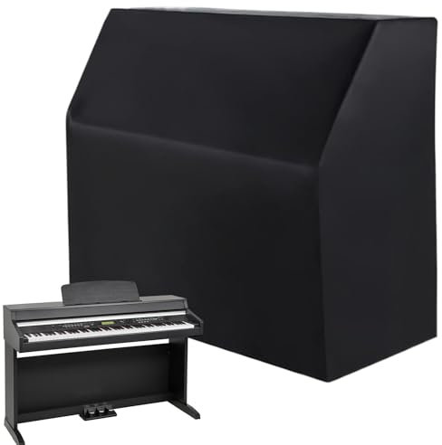 Upright Piano Cover - Full-Cover Waterproof Piano Protector - Black, Protective Covers, Includes Storage Bag, Fits Most Standard-Sized Upright Pianos