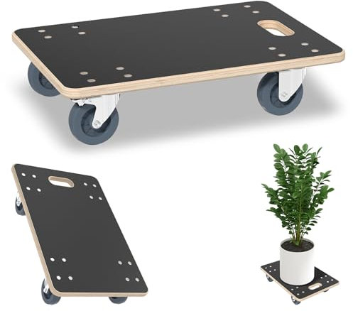 LARS360 Rollbrett 1 Stück Transportroller 600 x 400 x 145 mm Möbelroller Transporthilfe für Umzug Möbel-Transport 200 kg Tragkraft Plattformwagen Transporthilfe Ideal für Indoor & Outdoor