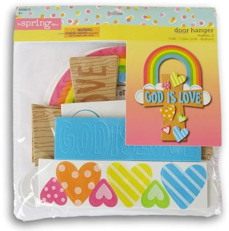 God is Love Rainbow Cross Door Hanger Foam Craft Kit - Makes 2