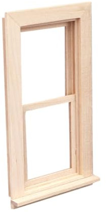 ibasenice Finestra in Legno Grezzo Per Casetta Delle Bambole Decorazione Per Finestre Mini Arredamento Per Casa