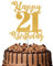 1Pc Happy 21st Birthday Cake Topper Glitter Cheers to 21 Years Cake Topper 21 Fabulous Cake Decoration for Happy 21st Birthday Party Cake Decorations Supplies Gold