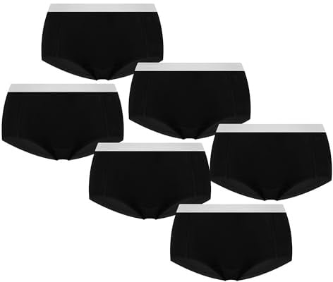 ALBERO NATUR Damen Boyshorts aus Bio-Baumwolle – Bequeme und nachhaltige Unterwäsche für Frauen (DE/NL/SE/PL, Alphanumerisch, S, Regular, Regular, 6, Schwarz)