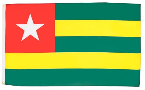 AZ FLAG 5er-Set Flaggen Togo 150x90 cm Togolesische Polyester 100D 2 Ösen