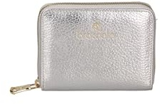Braccialini Damen-Geldbörse aus echtem Leder, hergestellt in Italien, 13 x 9,5 x 2,5 cm, B16700GR-PARENT, silber / schwarz
