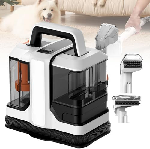 Limpiador de manchas, limpiador portátil para alfombras y tapicería, lavadora de alfombras de mano pequeña y liviana, perfecta para alfombras, tapetes, escaleras y automóviles, con cabezal