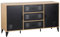 Bestmobilier - Tribeca - Buffet Bas - Effet Bois et métal Noir - 140 cm, Bois/Noir