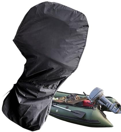 WJnflQN Außenborder Abdeckung | 210D Außenbordmotor Schutzhaube | Wasserdichter Propeller Schutz UV-reflektierend Passt für 15-100 Schutz vor Schmutz Regen Beschädigung