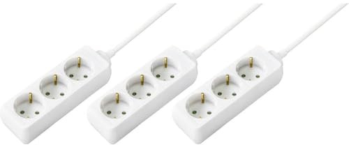 Sygonix 3xSY-4890976 Steckdosenleiste 3fach Weiß Schutzkontakt 1 Set