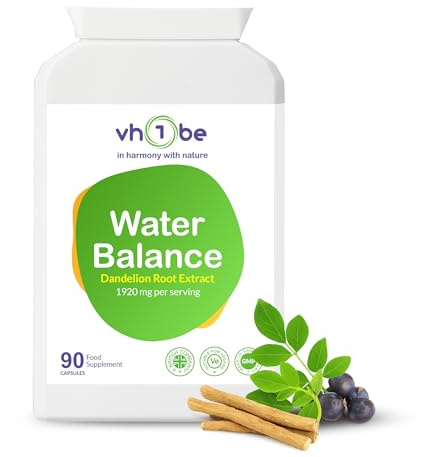 High Strength Dandelion Root Extract 1920mg - Natural Water Balance & Debloat Supplement - Supports Fluid Retention & Digestive Health - 90 Vegan Capsules