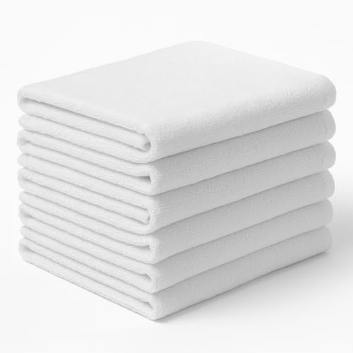Genérico Toallas de Rizo Blancas 50×90 cm – Algodón 100% – Uso Profesional para Peluquería, SPA, Gimnasio y Hotel