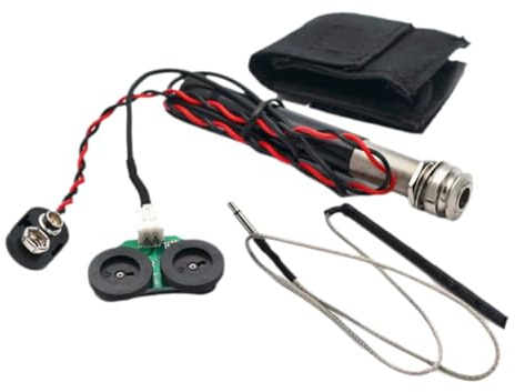 Aboiled Aktives Endpin Jack Preamp Piezo Pickup Kit Lautstärke- und Klangregelung für Akustische Klassische Gitarrenteile