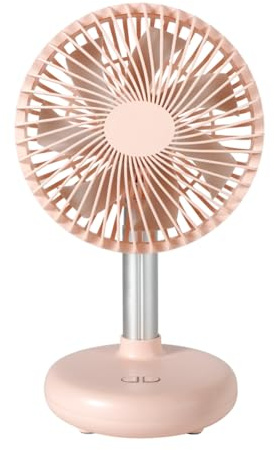 Flaroey Mini ventilador oscilante recargable por USB, portátil, funciona con pilas, ventilador de mesa con 4 niveles de velocidad, ventilador de escritorio para exteriores, color rosa