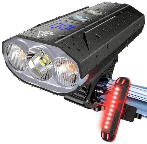 JYFJYF Bike Lights for Night Riding, 8000 Lumens Headlight & Taillight Set