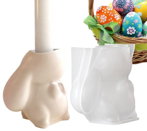 Iouyjiu Oster-Silikonformen – niedlich, flexibel, wiederverwendbar, zum Selbermachen, niedliche Kerzenständer, Osterdekor-Formen – für Wachs, Gips, Heimdekoration, Kunst und Handwerk, Frühlingsparty