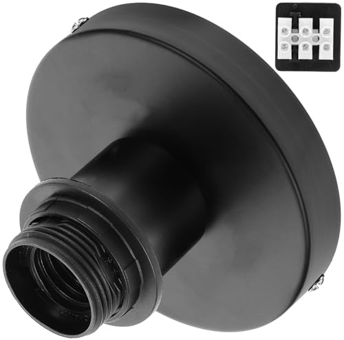 SHINEOFI 1 Douille E27 Socle de Lampe Support de Lampe Métallique Robuste Anneau pour Plafonnier et Suspendues Installation Facile Usage Intérieur