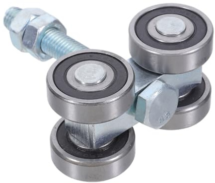 Rodillo Ruedas Acero para con Puerta 4 Pesada Corrediza | Montaje Colgante, Uso en Fábricas E Industria, Funcionamiento Suave y Silencioso, Color Plata