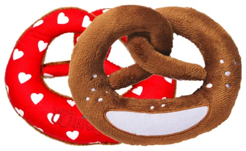 Wildfang by Nyani Plüsch Brezel Herzer´l zum Knistern (rot/weißes Herz-Muster)