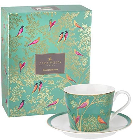 Portmeirion Home & Gifts SMCG78924-XG Sara Miller for Portmeirion Chelsea Cup and Saucer, Ceramic Green, 230 x 185 x 95 cm,8 fl oz.
