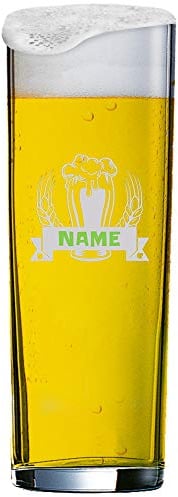 Anbobo Individuell graviertes Kölschglas 0,2 l mit Einer Namensgravur innerhalb des Wappens – Individuell gefertigt, edel und spülmaschinenfest