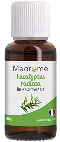 Huile Essentielle d'EUCALYPTUS RADIE BIO - Eucalyptus Radiata - Distillée en FRANCE - Mearome - 30 ml - 100% Pure et Naturelle, HEBBD, HECT