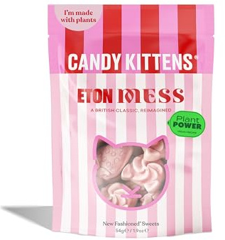 Candy Kittens Vegan Sweets Eton Mess – Plant-Based Vegan Treats with Fruity Flavour, No Nasties, Made with Real Fruit Juice – Ideal Snacks for Sweet Hampers & Pick and Mix – 54g Pack of 1