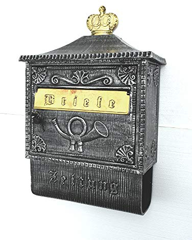 Graf von Gerlitzen Antik Style Gründerzeit Großer Briefkasten Zeitungsrolle Briefschlitz Briefklappe Brief Schlitz Klappe Brief Einwurf Briefeinwurf Post Postklappe Messing Aluminium LB01