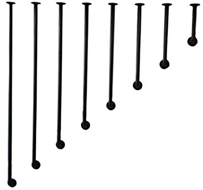 YFF-Handläufe Handlauf Treppengeländer Industrial Schwarzes Eisen Loft Villa Geländer stütze Drinnen und Draußen - Komplettset. Metall Schmiedeeisen Rohr