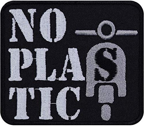 Motorrad Aufnäher NO PLASTIC DIY Aufbügler Biker Patch Rocker Bügelbild zum annähen/aufbügeln | Jeans Flicken Vespa Fan Applikation für Jacken/Jeans/Taschen | 79x68mm