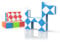 ROXENDA Magic Snake mit 24 Blöcke, Magische Schlange Würfel Twist Puzzle - 3D Fidget Knobelspiele Mitgebsel Kindergeburtstag für Kinder Erwachsene - 1 Pack (Blau)