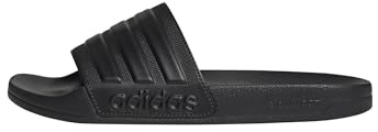 adidas unisex adult Adilette Shower Slide Sandal, Core Black/Core Black/Core Black, 8 US