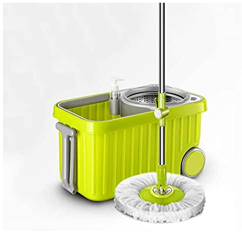 BKWJ Mopas giratorias para Limpieza de Piso, trapeadores y Cubos para la Limpieza del Piso, trapeador de Giro y Cubo con Cabeza de trapeador Giratorio, 45x26x24cm / 17. 7X10.2X9.4 Pulgada