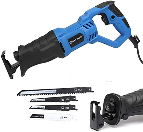 Sega a Gattuccio Elettrica Filo 900W, Motosega Elettrica per Tagliare il Legno, Potare Alberi, Max Profondità di Taglio 160 mm, 5 Lame（2Legno+1PVC+1Metallo）