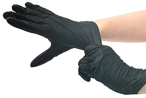 Larovita Einmalhandschuhe schwarz Größe: XL, 100 Stück/Box - TPE lebensmittelecht hautverträglich, puderfrei Handschuhe