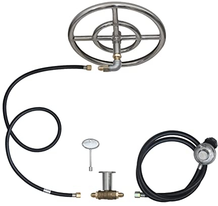 Brenner-Kit-Steuerungssystem-Regler Messing-Regelventil für Feuerstelle im Freien, Kamin mit 12 Doppelringbrenner-Set Propan