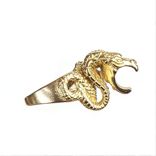 GDSCS Rauch-Clip-Goldring, Einstellbarer Punk-Ring-Ring, Schlangenform (Color : Gold, Size : Adjustable)