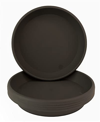 Home Garden Ornaments Blumentopf Untersetzer Set 5 Stück aus Kunststoff, Pflanzenuntersetzer für Innen und Außen, für Pflanzkübel, viele Größen und Farben (Anthrazit, 15 cm außen / 12 cm innen)