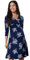 HAPPY MAMA Maternity Femmes Viscose Robe Genou Longueur 282p (Marine & Fleurs Blanches, 44, 2XL)