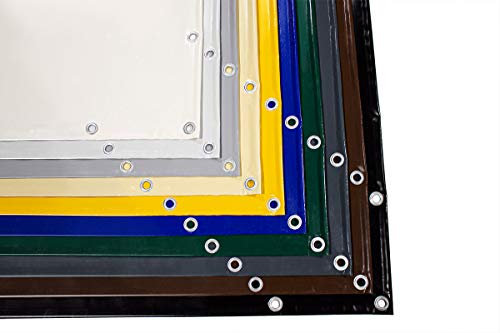 Telo per camion Telo in PVC 700 g/m² con orlo e occhielli - telone premium, di alta qualità e stabile - realizzato su misura nella misura desiderata (antracite, 4,9m x 5m)