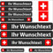 INDIGOS UG Fahrrad Aufkleber Schweiz - 13 Fahnenaufkleber glatt - Sticker selbst gestalten - Fahrrad - Auto - Motorrad - Namensaufkleber wasserfest personalisiert - Wunschtext