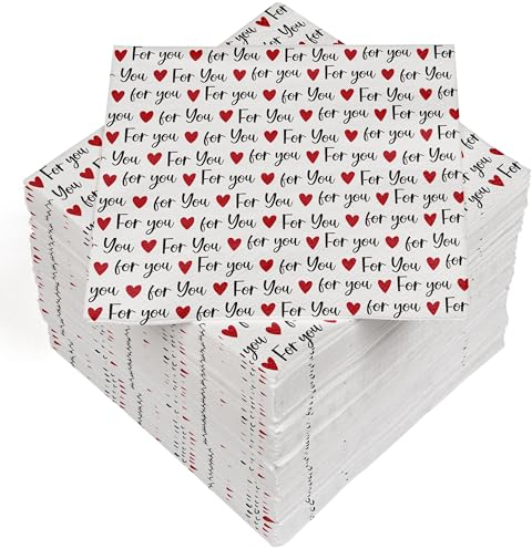 HEKU 100 Servietten, 3-lagig, 33x33cm I Saugstark und praktisch verpackt I Ideal für Hochzeiten, Jubiläen und besondere Anlässe, For you