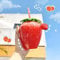 TITA-DONG Tasse à Thé à Bulles Réutilisable Boba Cup, 17 Oz Sweet Girl et Tasse à Boisson Mignonne, Tasse Kawaii en Forme de Fraise avec Pendentif Paille et Fraise, Lot de d'eau Portables(#1)