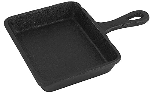 ZAANU Mini Cast Iron Skillet, Square Nonstick Pre-Seasoned Frying Pan Kitchen Cookware 5inch Black Frying pan Pot