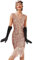Odizli 20er Jahre Kostüm Damen Vintage Gatsby Glitzer Pailletten 1920er Charleston Flapper Fransenkleid Frauen Sexy Ärmellos V-Ausschnitt Kurz Abendkleid Hochzeit Party Cocktailkleid Rosa L