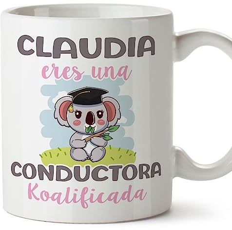 MUGFFINS Tazas Personalizadas para CONDUCTORA - En Español - Koalificados Personalizados - 11 oz / 330 ml - Regalo Personalizable original y divertido