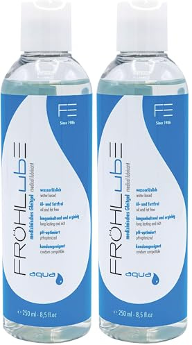 Fröhle FRÖHLubE Aqua Medizinisches Gleitgel, Transparent, Neutral, 250ml (Packung mit 2)