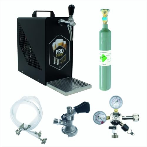 Bierzapfanlage Komplettset, 35 Liter/h Black Series, Flach-Zapfkopf Typ A, 0,5kg CO2 Flasche