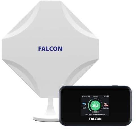 Falcon EVO LTE Router Mobile 5G, Mobile Broadband Internet System, 5G-capable MiMo Window Antenna for Motorhomes and Caravans with 1800Mbps Mobile CAT22 WiFi Router Portable WiFi Wifi booster