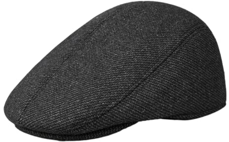 Feaolala Herren Schiebermütze mit Ohrenklappen und Nackenschutz Wintermütze mit Ohrenklappen Herren Schiebermütze mit Ausklappbarem Ohrenschutz Flatcap Schirmmütze (Dunkelgrau,Einheitsgröße)